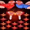 colmanda Lumineux Petites Toupie, 16 Jouets Lumineux LED Petites Toupie Coloré 2 Clignotant Jouets Toupie + 14 Mini Spinning 