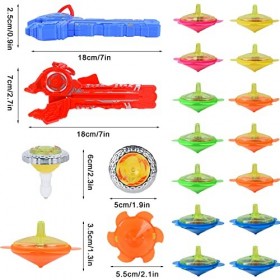 colmanda Lumineux Petites Toupie, 16 Jouets Lumineux LED Petites Toupie Coloré 2 Clignotant Jouets Toupie + 14 Mini Spinning 