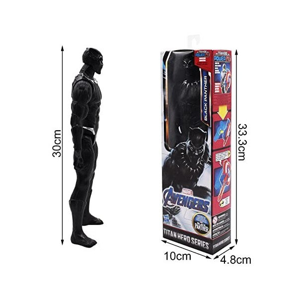 Miotlsy Black Panther Anime Action Figure, Figurine de Collection Black Panther de 30 cm Modèle Statue Statue Jouets Desktop 
