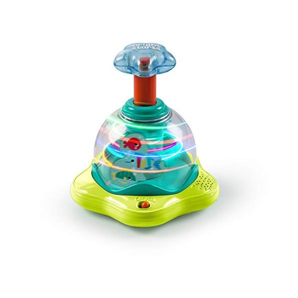 Bright Starts Press & Glow Spinner, jouet musical de cause à effet pour le développement de lactivité, 6 mois et plus