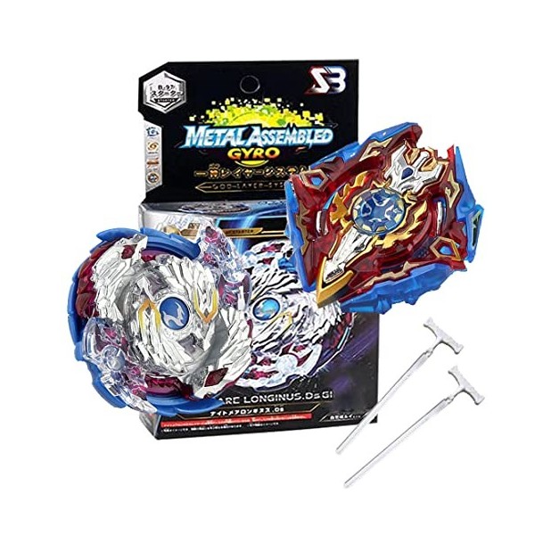 Beyblade Burst Pivoines Lot de 2 ensembles en métal Gyro 4D Pivoines Gyro Chaîne Launcher avec Stade Infinity Natation Basiqu