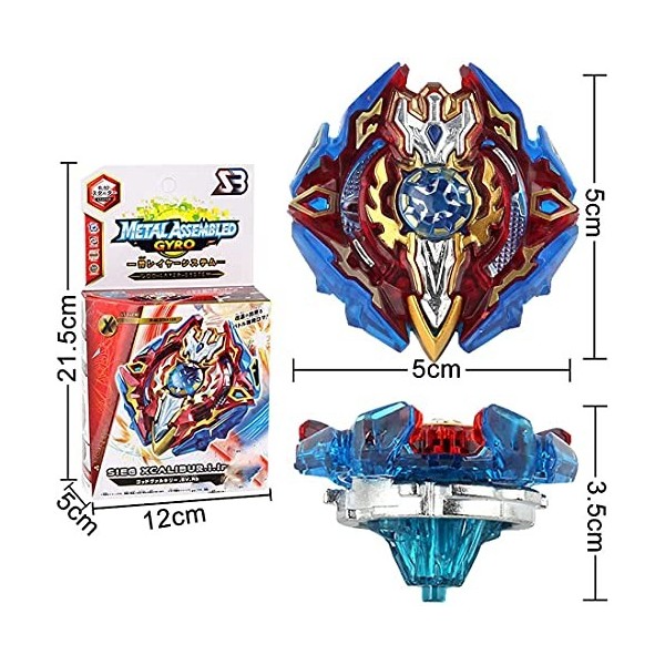 Beyblade Burst Pivoines Lot de 2 ensembles en métal Gyro 4D Pivoines Gyro Chaîne Launcher avec Stade Infinity Natation Basiqu