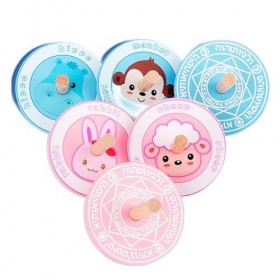 OBEST Nouveaux 18 Toupie en Bois, Petits Tops Imprimés Animaux, Tops Colorés pour Jouets pour Enfants