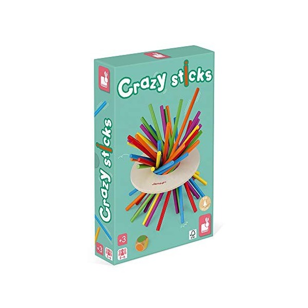 Janod - Jeu dAdresse Crazy Sticks - En Bois - Dès 3 Ans, J02695