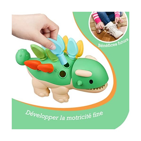 Allhaha Jeux Dinosaures - Jouet Sensoriel Montessori Motricité Fine Activités Éducatif Bébé - Cadeau Jouet Jeux Eveil Bebe 6 