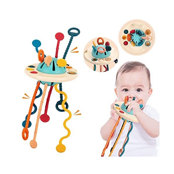Jouets Montessori Sensoriels en Silicone pour Bébé de 6 à 12 Mois