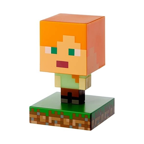 Lobcede.be Minecraft Steve Icon Light BDP, Super Bright Lamp for Minecraft Fans and Gamers, 11 cm Tall Powered by 2X AAA Batt