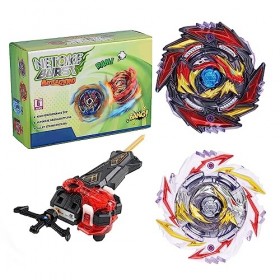 Netoke Toupie Bey Burst Turbo 4D Combinaison, avec Metal Fusion B-200 Lanceur, Jouets Classiques Enfants Cadeau, Modèle：B-170