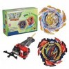 Netoke Toupie Bey Burst Turbo 4D Combinaison, avec Metal Fusion B-200 Lanceur, Jouets Classiques Enfants Cadeau, Modèle：B-191