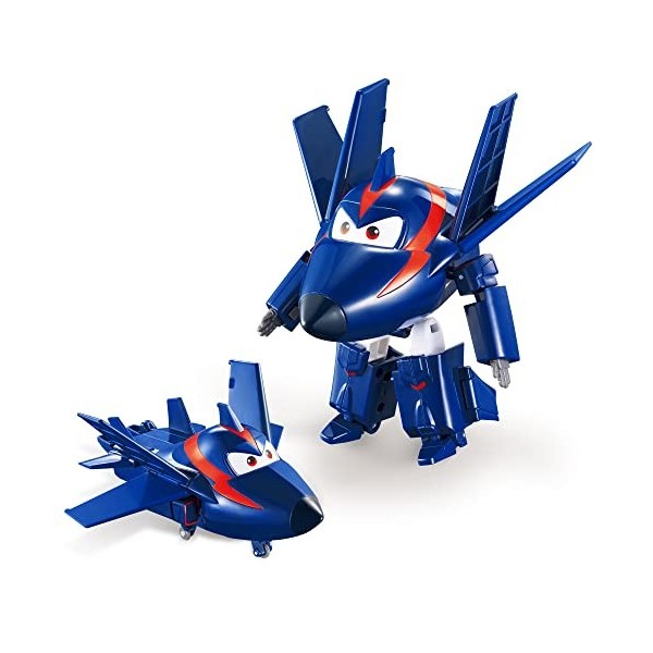 Super Wings AGENT CHACE Avion Jouet Transformable et Figurine Robot,Robot Transformable du Dessin Animé,Jouet Enfant 3 4 5 6 