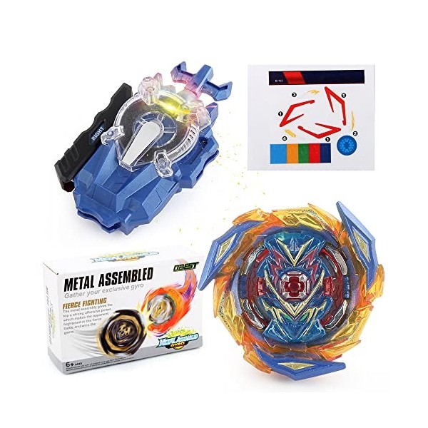 OBEST Battle Gyro Burst Turbo avec Burst Launcher, Toupie B-163 et 4D Metal Fusion Shell Kids Toy Gyroscope, Halloween/Noël/C