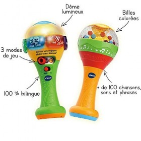 VTech - Maracas Lumi Magiques – Maracas Bébé / de 9 Mois à 3 Ans – Version FR
