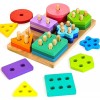 HELLOWOOD Jouets Montessori pour Les Tout-Petits de 1 2 3 Ans, Jouet en Bois à empiler et de tri pour Les bébés garçons, 24 B