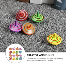 TOYANDONA 16Pcs Bois Toupies Coloré Toupies Jouet Table Jouets Fête D Anniversaire Cadeau Faveurs Jouet Éducatif pour Enfant