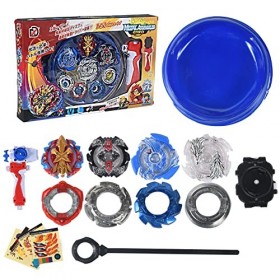 Funmo 4pcs Toupie Burst Set, avec Launcher Combat Spinning Top Toupie Jouet pour Enfants Adulte