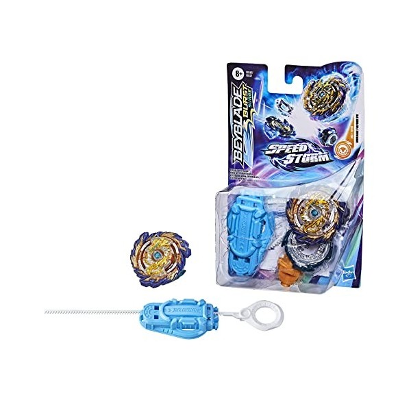 Beyblade Burst Surge, Starter Pack avec toupie de compétition Speedstorm Vex Lucius L6 et Lanceur