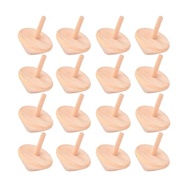 24 Mini Toupies En Bois Naturel – Lot Cadeaux Anniversaire Enfants, Toupies DIY à Décorer, Faveurs De Fête