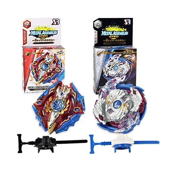 simyron Toupie Burst Set 2 Pcs 4D Set Beyblade Métal Fusion Jouet Set,Metal Fusion Burst Turbo Blade Gyro de Combat Jouet Set