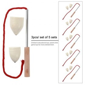 BESPORTBLE 5 jeux de spinning tops en bois gyro jouet spin up jouet avec fouet parent enfant jouet