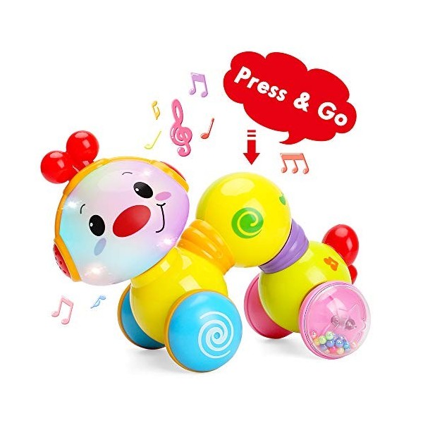 TINOTEEN Jouet Musical pour Bébé 6 Mois, Jouet Rampant avec Musique pour Enfant 6 9 12 18 Mois Cadeau 1 Ans