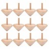 TOYANDONA Lot de 12 toupies en bois pour loisirs créatifs - Couleurs de bois