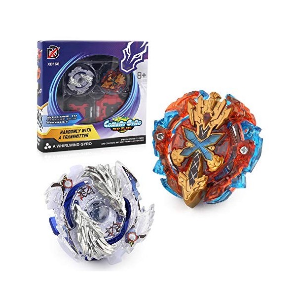 HYJYXQ Lot de 2 toupies de combat Gyro Burst Starter Set 4D Fusion Metal Masters Speed Toupie pour anniversaire denfant