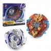 HYJYXQ Lot de 2 toupies de combat Gyro Burst Starter Set 4D Fusion Metal Masters Speed Toupie pour anniversaire denfant