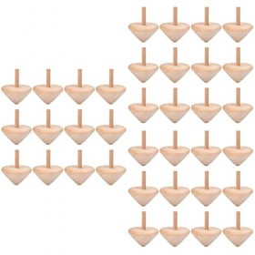 Jouets Rétro Gyro en Bois Dessus en Bois en Vrac 36Pcs Dessus en Bois Faits À La Main Gyro Peinture Gyro Bricolage Tourné Gyr