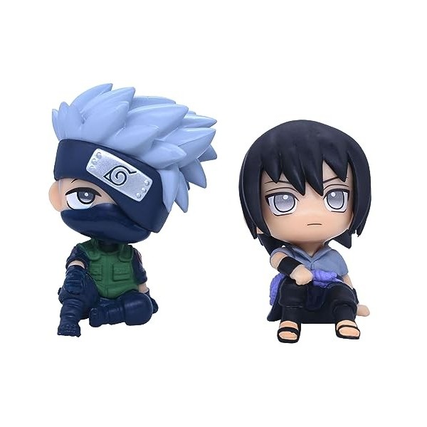 Indorasen Lot de 2 figurines danime Chibi Kakashi Uchiha Sasuke