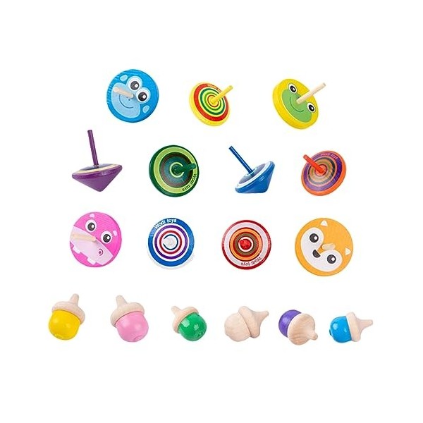 ibasenice 1 Ensemble De Jouets De Jeu De Maternelle en Bois Jouets Rotatifs De Couleur Jouets en Bois pour Enfants Ensemble D