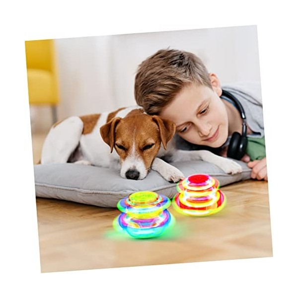 Toyvian 4 Pièces Flash Musique Électrique Le Flash Cadeaux Jouets pour Enfants Petits Jouets pour Les Enfants Tourner Gyro Jo