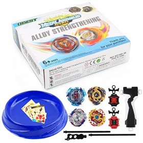 OBEST Bey Battle Gyro Burst Pack Toupie Evolution Gyro 4X Burst, 2X Launcher, 1x Stadium, 4X Stickers