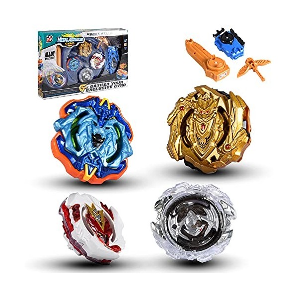 su ma Série Blue Devils Beyblade Toys et Beyblade toupies Burst, Gyro Spin Fighters avec Lanceur, Starter Set pour Cadeaux po