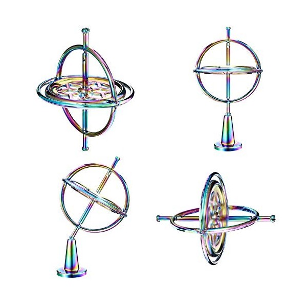 Norme Gyroscope Toupie Anti-Gravité en Métal Jouet de Balance de Gyroscope Cadeau Éducatif Coloré