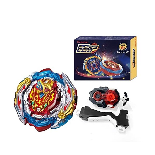 Hozuumo Bey Toupie Bay Blade Burst Turbo Combinaison, avec Metal Fusion Lanceur, Jouets Classiques Enfants Cadeau, B-201