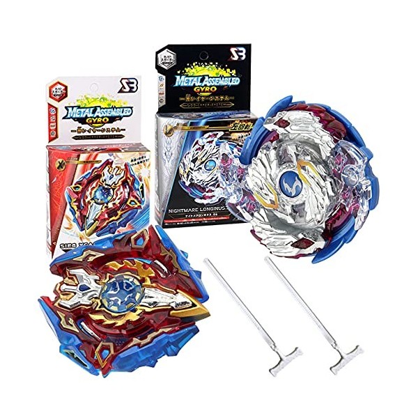 Miotlsy Toupie Burst Set 2 Pcs 4D Set Beyblade Métal Fusion Jouet Set Jouets Classiques pour La Fête des Enfants Noël Hallowe