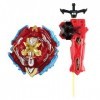 OBEST Toupies Burst avec Lanceur, B-200 Metal Battle Turbo Gyro Spinners and Launcher Set, Cadeaux pour Les Enfants