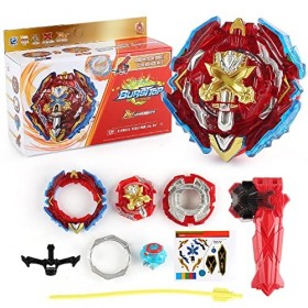 OBEST Toupies Burst avec Lanceur, B-200 Metal Battle Turbo Gyro Spinners and Launcher Set, Cadeaux pour Les Enfants