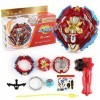 OBEST Toupies Burst avec Lanceur, B-200 Metal Battle Turbo Gyro Spinners and Launcher Set, Cadeaux pour Les Enfants