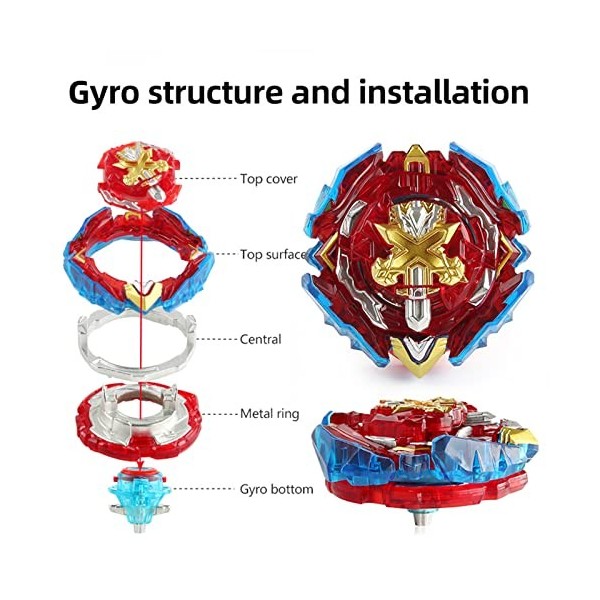 Hozuumo Bey Toupie Bay Blade Burst Turbo Combinaison, avec Metal Fusion Lanceur, Jouets Classiques Enfants Cadeau 1, B-200