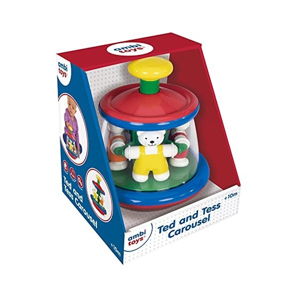 Ambi Toys, Ted and Tess Carousel, Cause and Effect Baby Spinning Toy, Ages 10 Months Plus