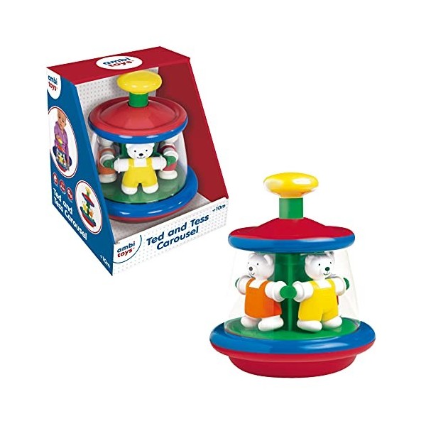 Ambi Toys, Ted and Tess Carousel, Cause and Effect Baby Spinning Toy, Ages 10 Months Plus