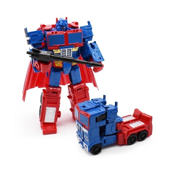 Hilloly Transformable Toys, Tran-sformers Jouets Figurine daction, Tran-sformers O-ptimus Prime Jouet, 2 en 1 Voiture Robot 