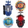 OBEST Tops de Combat avec Lanceur, 2 Spinners gyroscopiques en métal Combat Burst et 2 lanceurs, Jouets Cadeaux pour Enfants