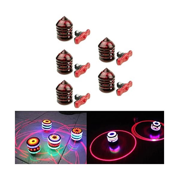 Generic 5pcs Toupie Spinning Top Jouet avec Lumière Colorée et Jouets Musicaux pour Les Enfants Cadeau Anniversaire