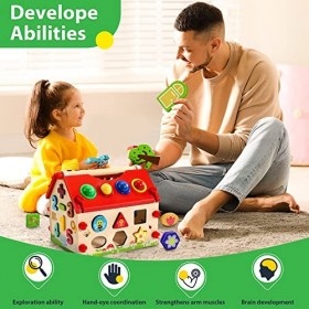 Jojoin Jouets éveil Montessori Jouet Bebe - Jouet Enfant | Jouet de Martelage en Bois avec Xylophone - Trieur de Forme Durabl