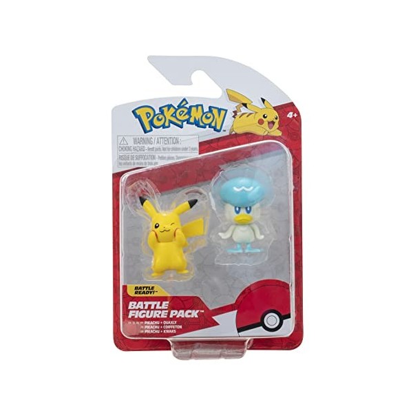 Bizak Pokemon Pack Double Génération IX, Comprend 2 Figurines avec Grand Niveau de détail Quaxley + Pikachu 63223355 