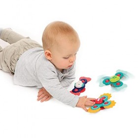 Ludi - Baby Hand Spinners - Jouets rotatifs à Ventouse - Jouet déveil et de Bain pour bébé - Dès 10 Mois