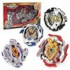 Lot de 4 toupies de Combat Gyro Burst Starter Set 4D Fusion Modèle Métal Masters Speed Toupie avec Lanceur Bey Blade Jouet Ca