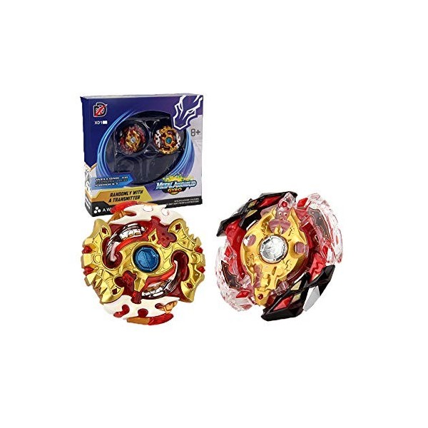 XASYGF Beyblade Toupies,Toupie Burst Turbo avec Lanceurs, Gyro Pocket Box Pro-Cadeaux pour Enfant Non-Stop Battle Deluxe Hasb